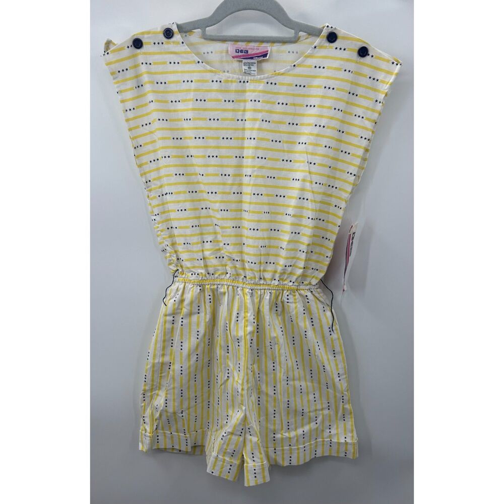 Vintage 80s 90s Striped Stars New Old Stock Romper Size M Shorts Women's
